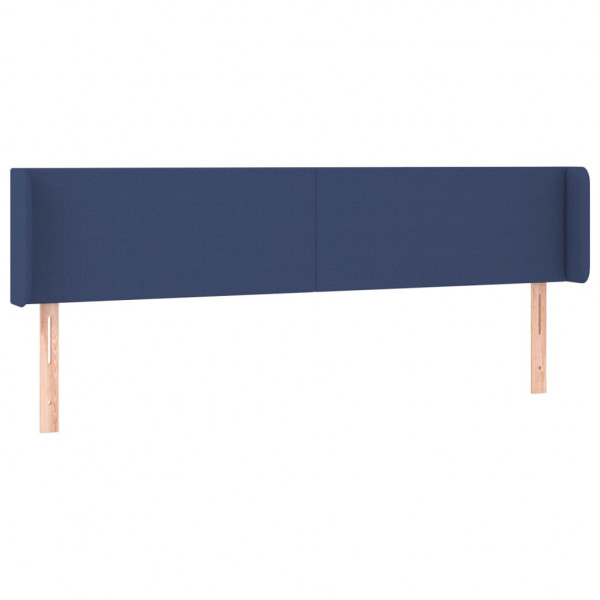 Cabeceira de cama c/ luzes LED tecido 203x16x78/88 cm azul M 3