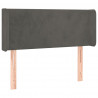 Cabeceira cama c/ luzes LED veludo 83x16x78/88cm cinza-escuro 3