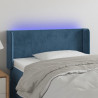 Cabecero con LED de terciopelo azul oscuro 93x16x78/88 cm 1