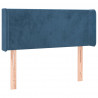 Cabeceira de cama c/ luzes LED veludo 93x16x78/88cm azul-escuro 3