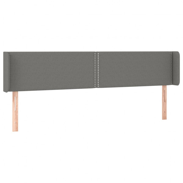 Cabeceira cama c/ luzes LED tecido 163x16x78/88cm cinza-escuro M 3