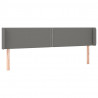 Cabecero con LED de tela gris oscuro 163x16x78/88 cm 3