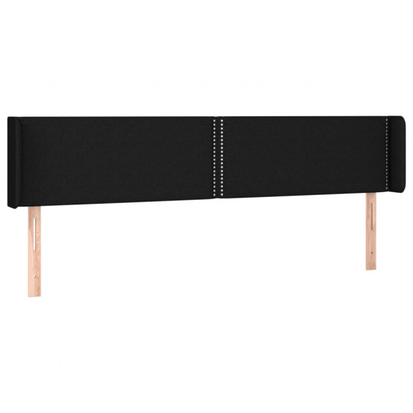 Cabeceira de cama c/ luzes LED tecido 183x16x78/88 cm preto M 3