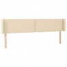Cabeceira de cama c/ luzes LED tecido 183x16x78/88 cm cor creme 3