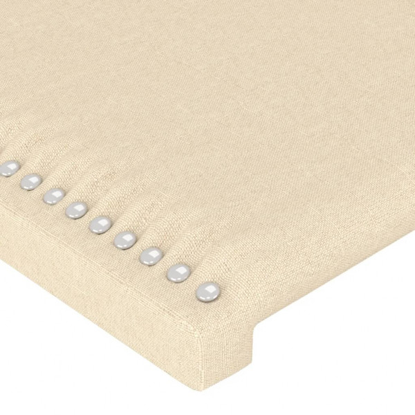 Cabeceira de cama c/ luzes LED tecido 183x16x78/88 cm cor creme M 5