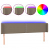 Cabeceira de cama c/ luzes LED 203x16x78/88cm cinza-acastanhado 2