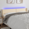 Cabecero con LED de tela crema 203x16x78/88 cm 1