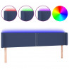 Cabecero con LED de tela azul 203x16x78/88 cm 2