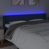Cabecero con LED de tela azul 203x16x78/88 cm 4