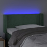 Cabecero con LED de terciopelo verde oscuro 83x16x78/88 cm 4