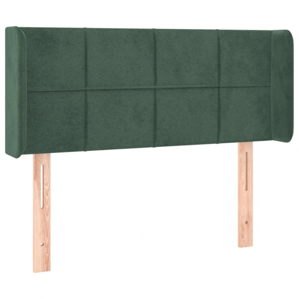 Cabeceira cama c/ luzes LED veludo 93x16x78/88 cm verde-escuro M 3
