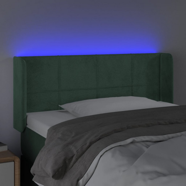 Cabecero con LED de terciopelo verde oscuro 93x16x78/88 cm M 4