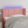 Cabecero con LED de terciopelo rosa 103x16x78/88 cm 1