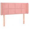Cabecero con LED de terciopelo rosa 103x16x78/88 cm 3