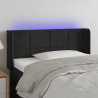 Cabeceira de cama c/ luzes LED veludo 103x16x78/88 cm preto 1