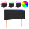 Cabeceira de cama c/ luzes LED veludo 103x16x78/88 cm preto 2