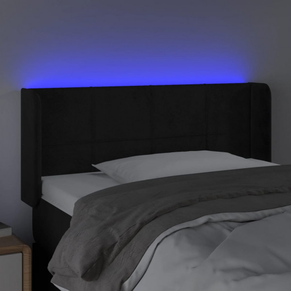 Cabecero con LED de terciopelo negro 103x16x78/88 cm M 4