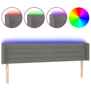 Cabecero con LED de tela gris oscuro 203x16x78/88 cm H