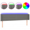 Cabecero con LED de tela gris oscuro 203x16x78/88 cm 2