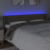 Cabeceira de cama c/ luzes LED 203x16x78/88cm cinza-acastanhado 4