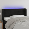Cabecero con LED de terciopelo negro 83x16x78/88 cm 1
