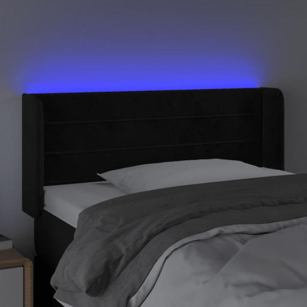 Cabecero con LED de terciopelo negro 83x16x78/88 cm M 4