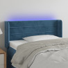 Cabecero con LED de terciopelo azul oscuro 83x16x78/88 cm 1