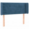 Cabeceira de cama c/ luzes LED veludo 83x16x78/88cm azul-escuro 3