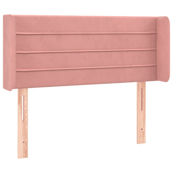 Cabecero con LED de terciopelo rosa 103x16x78/88 cm M 3