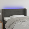 Cabeceira cama c/ luzes LED veludo 103x16x78/88 cm cinza-escuro 1