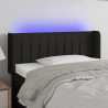 Cabeceira de cama c/ luzes LED tecido 103x16x78/88 cm preto 1