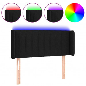 Cabecero con LED de tela negro 103x16x78/88 cm H