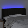 Cabecero con LED de tela negro 103x16x78/88 cm 4