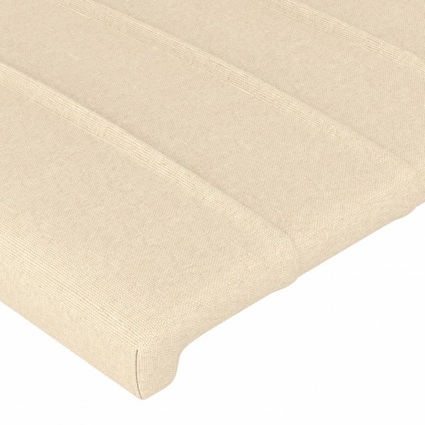 Cabecero con LED de tela crema 163x16x78/88 cm M 5