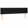Cabeceira de cama c/ luzes LED tecido 203x16x78/88 cm preto 3