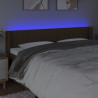 Cabecero con LED de tela marrón oscuro 203x16x78/88 cm 4