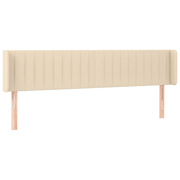 Cabeceira de cama c/ luzes LED tecido 203x16x78/88 cm cor creme M 3