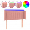 Cabeceira de cama c/ luzes LED veludo 93x16x78/88 cm rosa 2