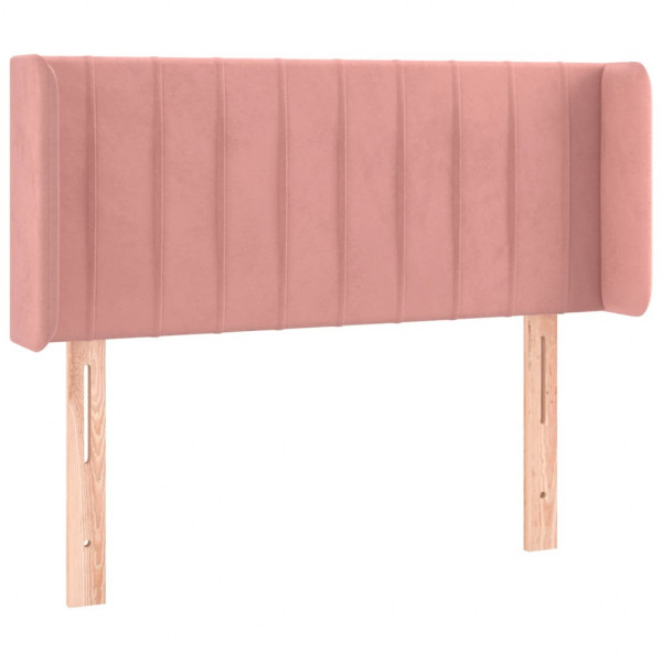 Cabeceira de cama c/ luzes LED veludo 93x16x78/88 cm rosa M 3