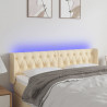 Cabecero con LED de tela crema 163x16x78/88 cm 1