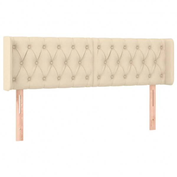 Cabeceira de cama c/ luzes LED tecido 163x16x78/88 cm cor creme M 3