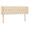 Cabecero con LED de tela crema 163x16x78/88 cm 3