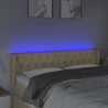 Cabecero con LED de tela crema 163x16x78/88 cm 4