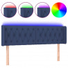 Cabecero con LED de tela azul 163x16x78/88 cm 2