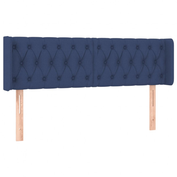 Cabeceira de cama c/ luzes LED tecido 163x16x78/88 cm azul M 3