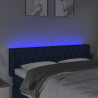 Cabecero con LED de tela azul 163x16x78/88 cm 4