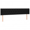 Cabecero con LED de tela negro 183x16x78/88 cm 3