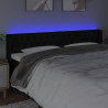 Cabeceira de cama c/ luzes LED tecido 183x16x78/88 cm preto 4