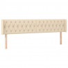 Cabecero con LED de tela crema 183x16x78/88 cm 3