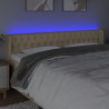 Cabecero con LED de tela crema 183x16x78/88 cm 4